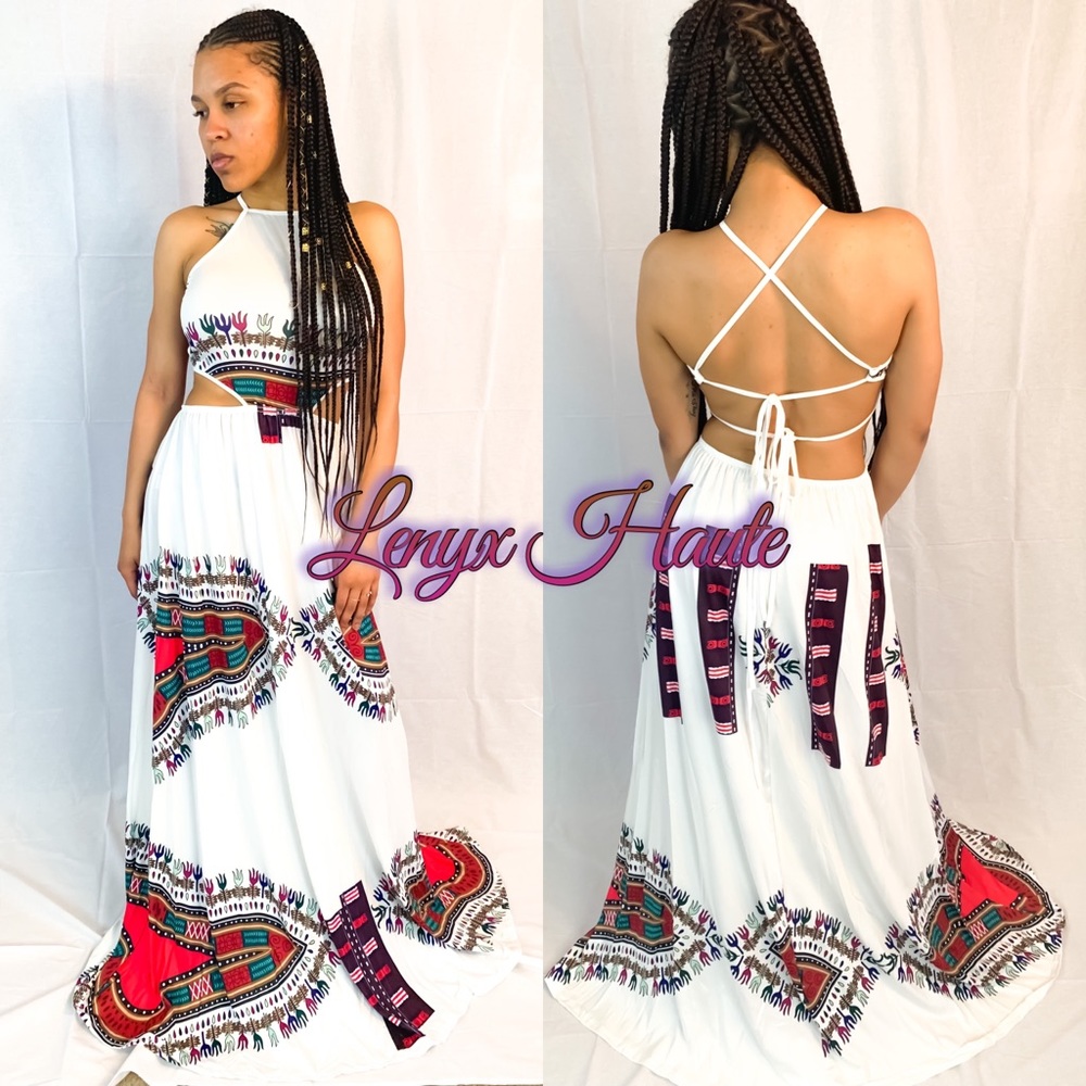 Multi-Print Maxi Dress